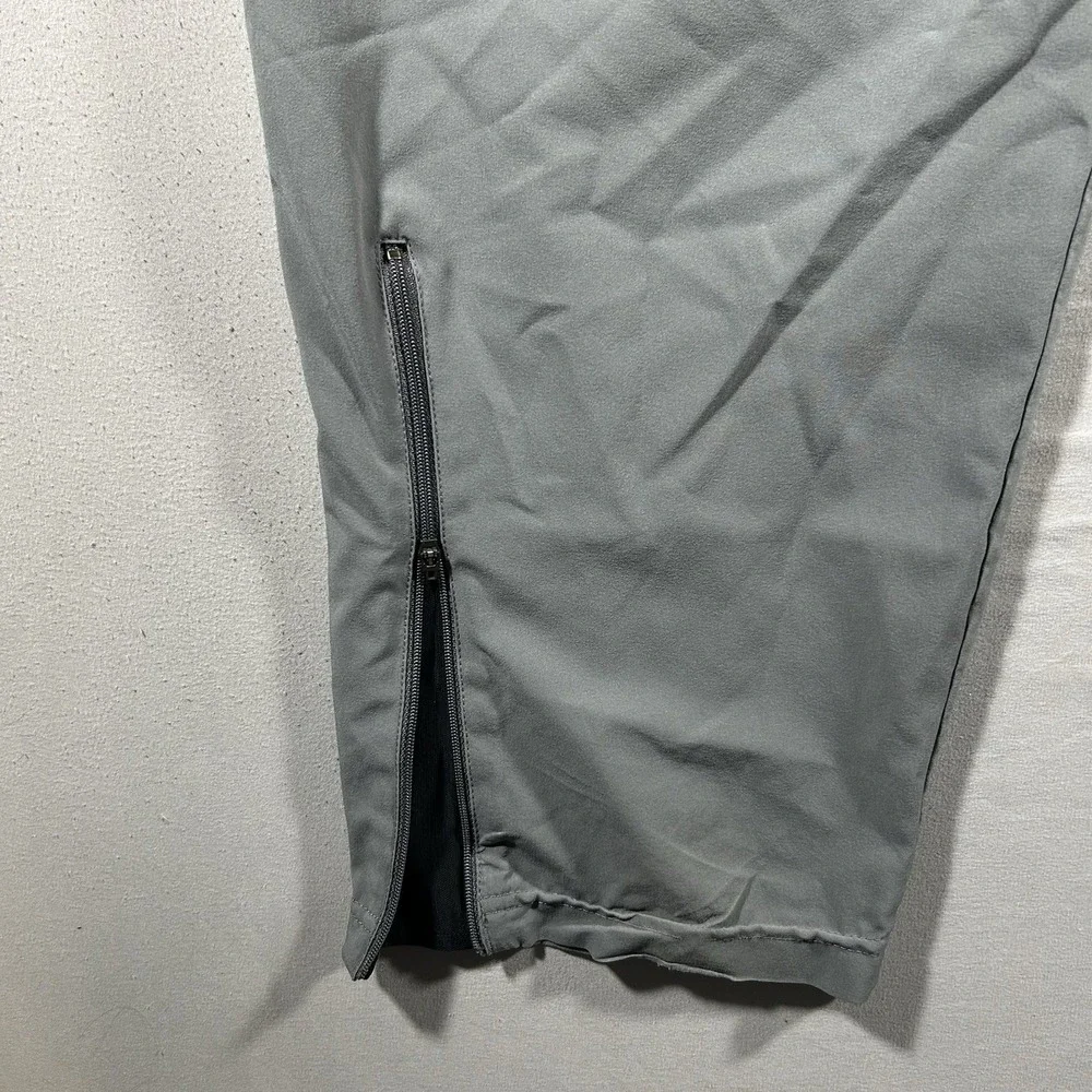Mens Nike Vintage Y2K Track Pants XL Gray Black Stripe Zip Pocket Joggers
